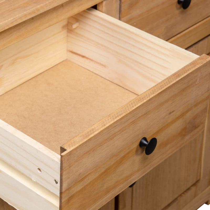 vidaXL panama stílusú tömör fenyőfa tálalószekrény 93 x 40 x 80 cm