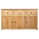vidaXL panama stílusú tömör fenyőfa tálalószekrény 135 x 40 x 80 cm