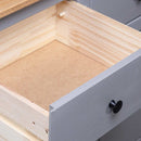 vidaXL szürke panama stílusú tömör fenyőfa tálalószekrény 135x40x80 cm