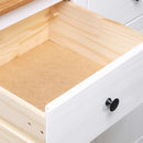 vidaXL fehér panama stílusú tömör fenyőfa tálalószekrény 135x40x80 cm