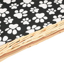 vidaXL természetes fűzfa kutyakosár párnával 50 x 33 x 30 cm