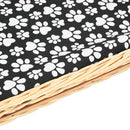 vidaXL természetes fűzfa kutyakosár párnával 90 x 54 x 35 cm