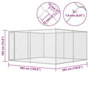 vidaXL kültéri kutyakennel 383 x 383 x 185 cm