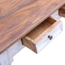 vidaXL fehér tömör mahagóni fa fiókos íróasztal 117 x 57 x 75 cm