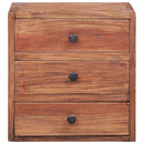 vidaXL tömör mahagóni fa éjjeliszekrény 3 fiókkal 35 x 25 x 35 cm