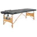 vidaXL antracit 2 zónás masszázsasztal favázzal 186 x 68 cm