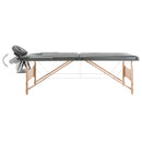 vidaXL antracit 2 zónás masszázsasztal favázzal 186 x 68 cm