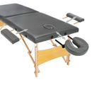 vidaXL antracit 2 zónás masszázsasztal favázzal 186 x 68 cm