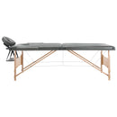 vidaXL antracit 2 zónás masszázsasztal favázzal 186 x 68 cm