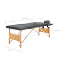 vidaXL antracit 2 zónás masszázsasztal favázzal 186 x 68 cm