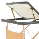vidaXL 3 zónás antracitszürke masszázsasztal fa vázzal 186 x 68 cm