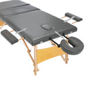 vidaXL 3 zónás antracitszürke masszázsasztal fa vázzal 186 x 68 cm