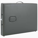vidaXL 3 zónás antracitszürke masszázsasztal fa vázzal 186 x 68 cm