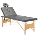 vidaXL 4 zónás antracitszürke masszázsasztal fa vázzal 186 x 68 cm