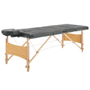 vidaXL 4 zónás antracitszürke masszázsasztal fa vázzal 186 x 68 cm