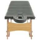vidaXL 4 zónás antracitszürke masszázsasztal fa vázzal 186 x 68 cm