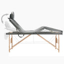 vidaXL 4 zónás antracitszürke masszázsasztal fa vázzal 186 x 68 cm