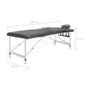 vidaXL 2 zónás antracit masszázsasztal alumínium vázzal 186 x 68 cm