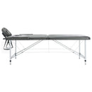 vidaXL 2 zónás antracit masszázsasztal alumínium vázzal 186 x 68 cm