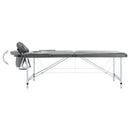 vidaXL 2 zónás antracit masszázsasztal alumínium vázzal 186 x 68 cm