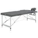 vidaXL antracit 3 zónás masszázsasztal alumíniumvázzal 186 x 68 cm