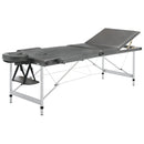 vidaXL antracit 3 zónás masszázsasztal alumíniumvázzal 186 x 68 cm