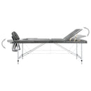 vidaXL antracit 3 zónás masszázsasztal alumíniumvázzal 186 x 68 cm
