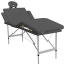 vidaXL antracitszürke 4 zónás masszázsasztal alumíniumvázzal 186x68 cm