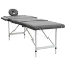 vidaXL antracitszürke 4 zónás masszázsasztal alumíniumvázzal 186x68 cm