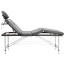 vidaXL antracitszürke 4 zónás masszázsasztal alumíniumvázzal 186x68 cm