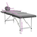 vidaXL antracitszürke 4 zónás masszázsasztal alumíniumvázzal 186x68 cm