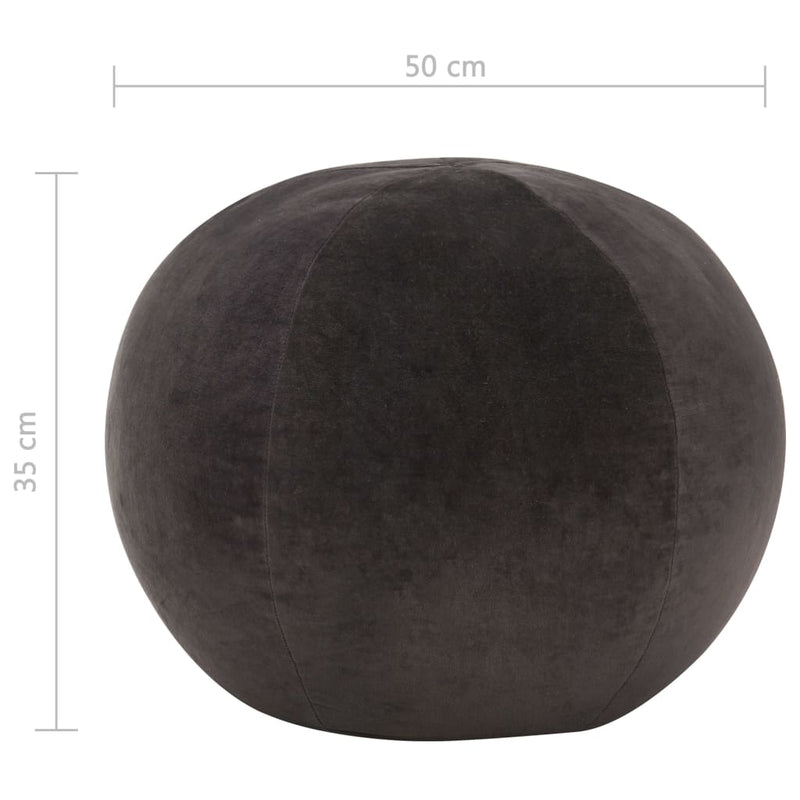 vidaXL antracitszürke pamutbársony puff 50 x 35 cm