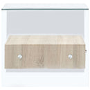 vidaXL edzett üveg dohányzóasztal fiókkal 50 x 50 x 45 cm