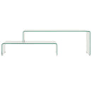 vidaXL kétrészes edzett üveg dohányzóasztal 90x30x20/110x30x40 cm