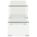 vidaXL kétrészes edzett üveg dohányzóasztal 90x30x20/110x30x40 cm