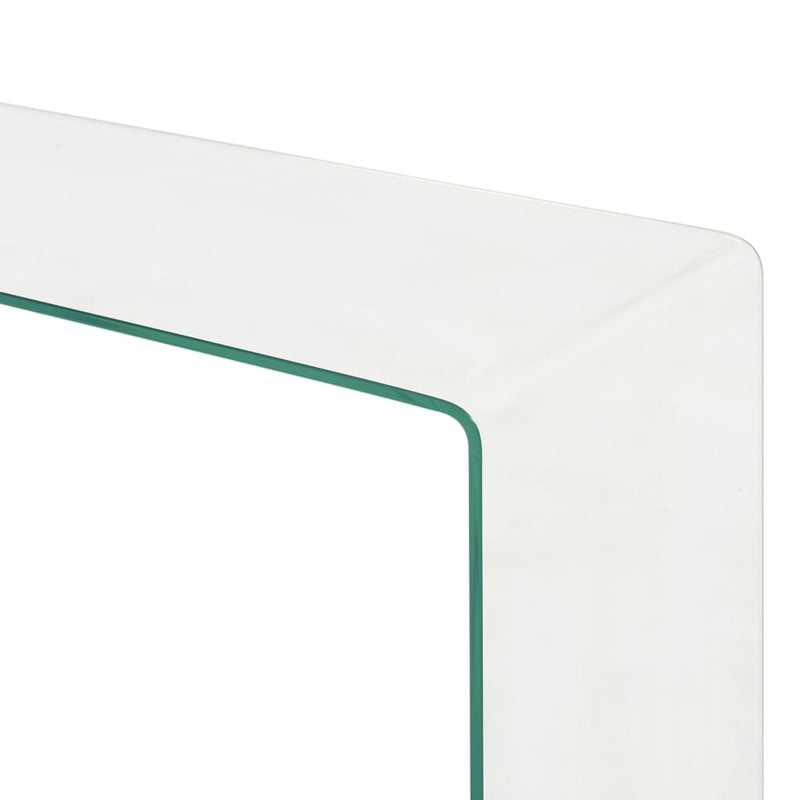 vidaXL kétrészes edzett üveg dohányzóasztal 90x30x20/110x30x40 cm