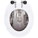vidaXL 2 db New York mintás MDF WC-ülőke lassan csukódó fedéllel