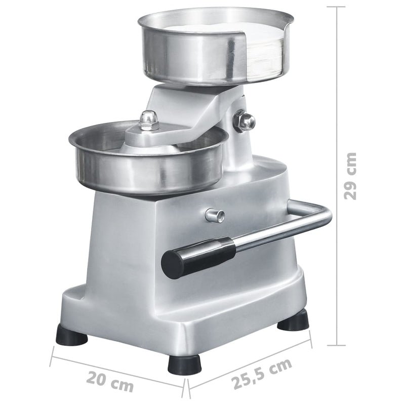 vidaXL alumínium hamburgerprés 500 db pogácsaelválasztó lappal 13 cm