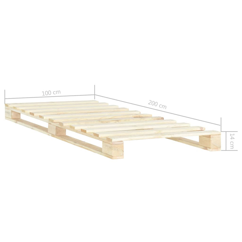 vidaXL tömör fenyőfa raklap ágykeret 100 x 200 cm