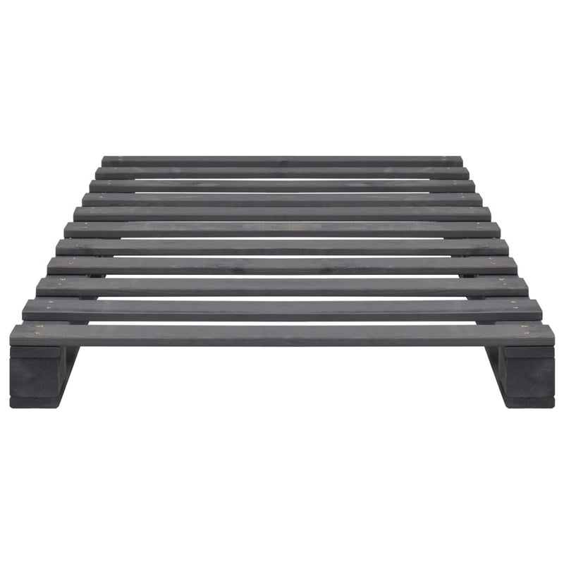 vidaXL szürke tömör fenyőfa raklap ágykeret 90 x 200 cm