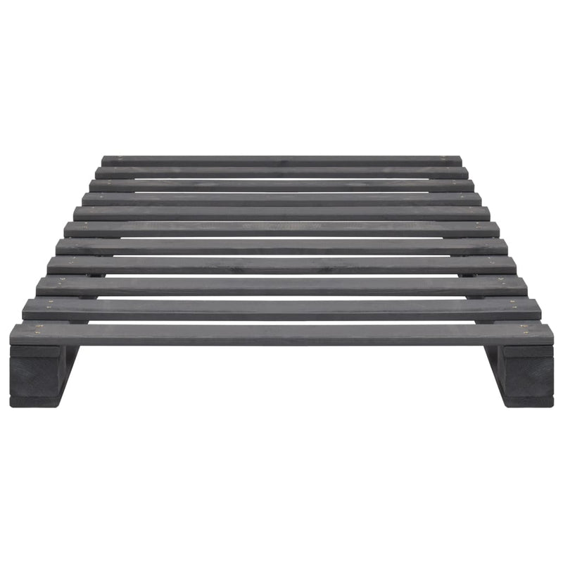 vidaXL szürke tömör fenyőfa raklap ágykeret 100 x 200 cm