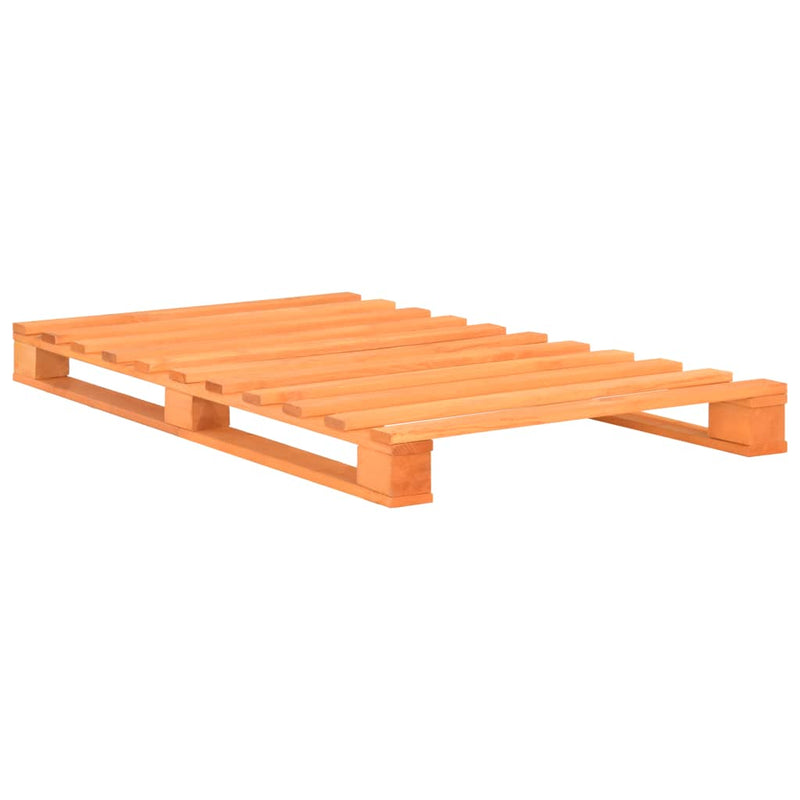 vidaXL barna tömör fenyőfa raklap ágykeret 90 x 200 cm