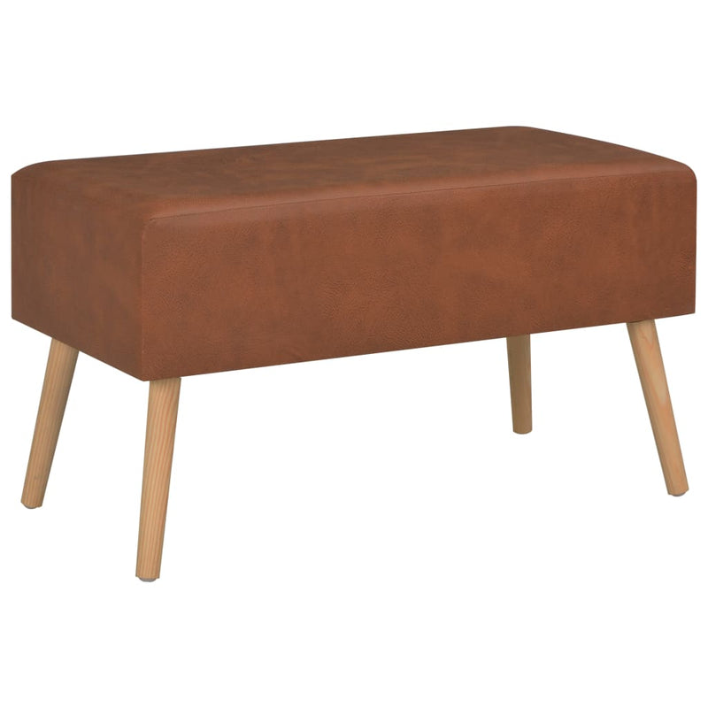 vidaXL barna műbőr pad fiókokkal 80 cm