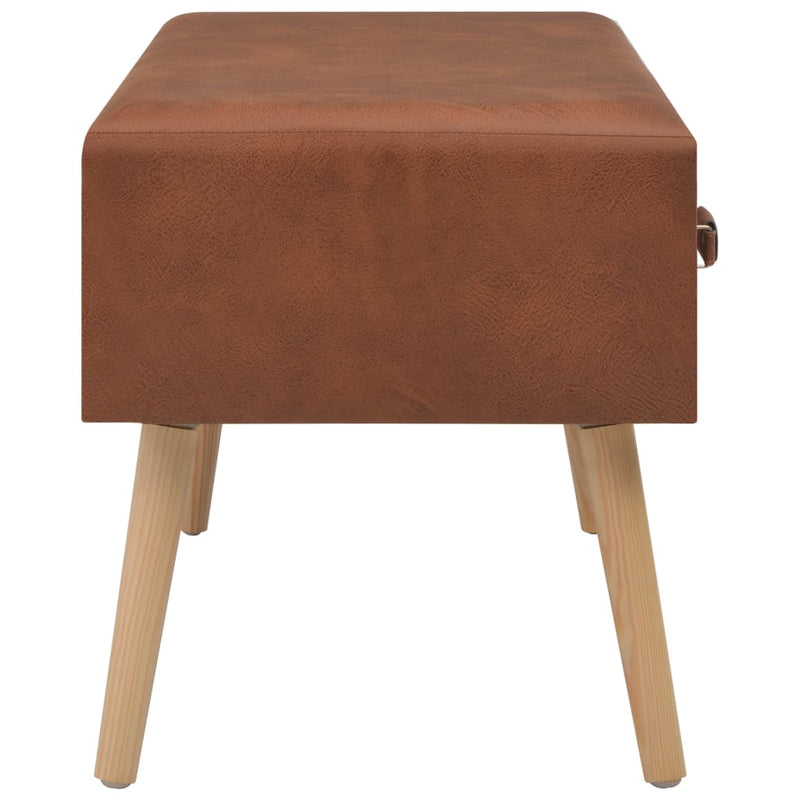 vidaXL barna műbőr pad fiókokkal 80 cm