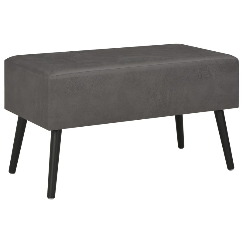 vidaXL szürke műbőr pad fiókokkal 80 cm