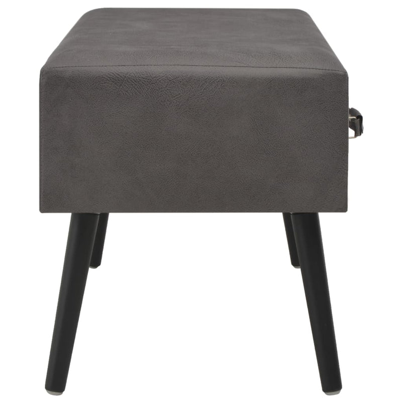 vidaXL szürke műbőr pad fiókokkal 80 cm