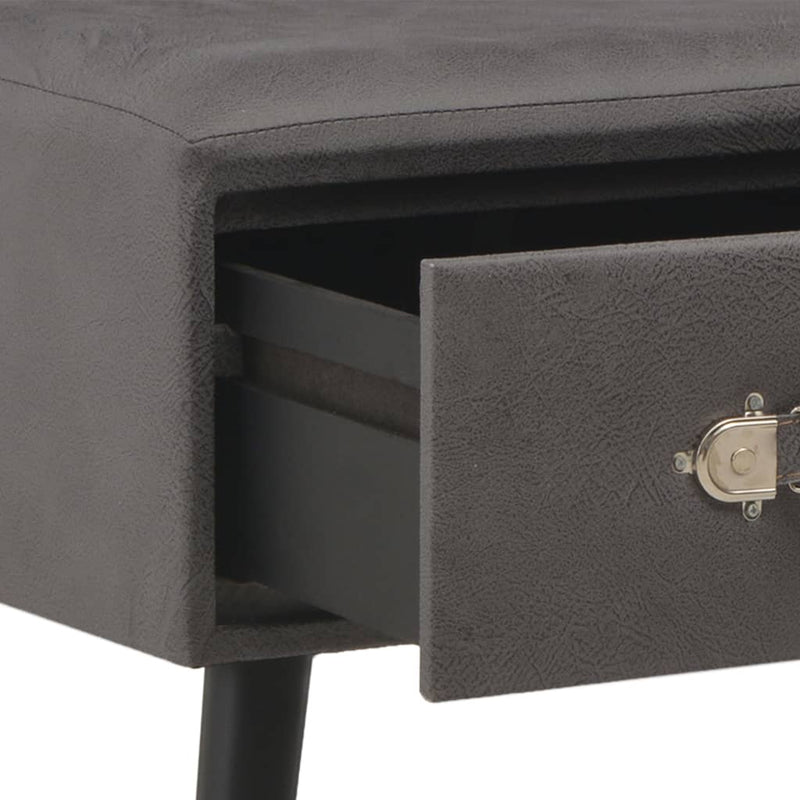 vidaXL szürke műbőr pad fiókokkal 80 cm