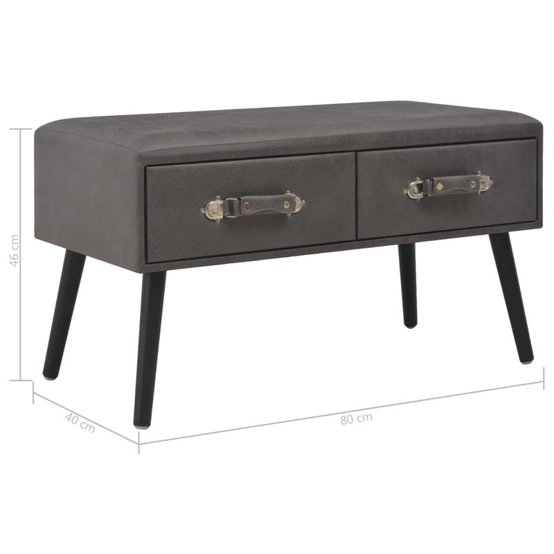 vidaXL szürke műbőr pad fiókokkal 80 cm