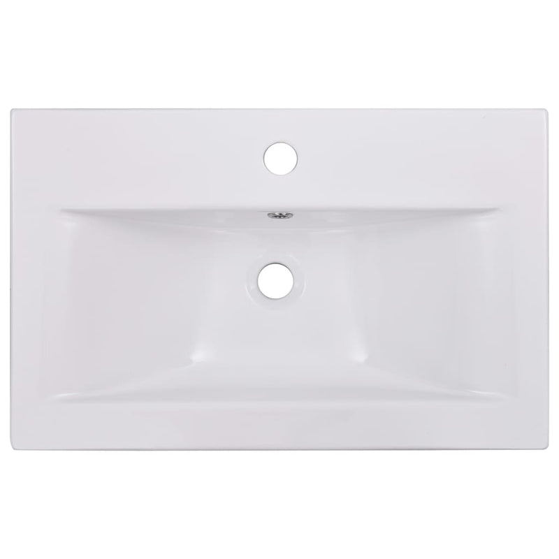 vidaXL fehér kerámia beépíthető mosdókagyló 61 x 39,5 x 18,5 cm