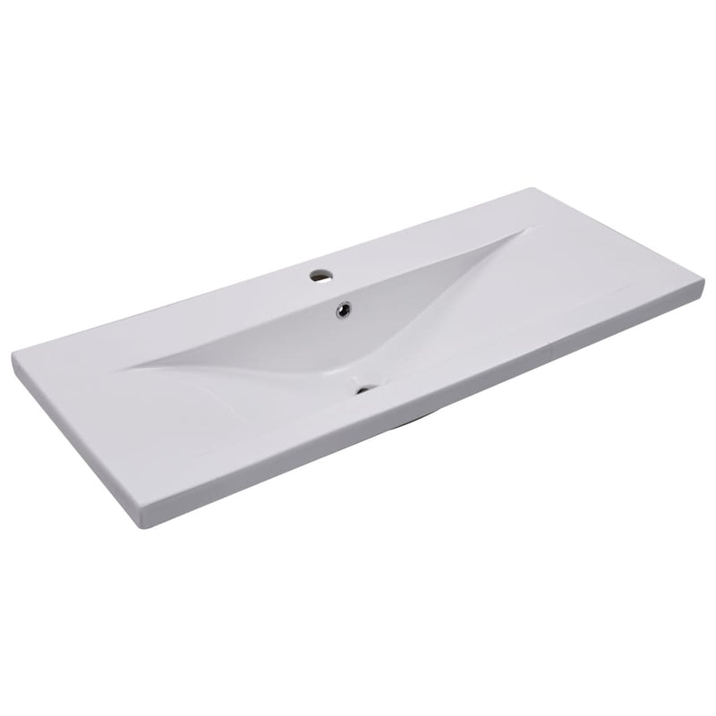 vidaXL fehér kerámia beépíthető mosdókagyló 101 x 39,5 x 18,5 cm